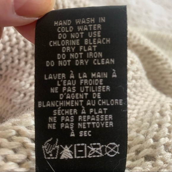 Dalia Beige Knit Cardigan Sweater Tie belt at waist size large - Picture 9 of 9